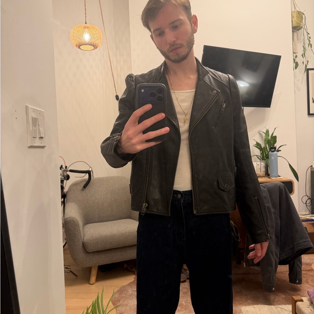 Woman’s Black Leather Moto Jacket - Classic Biker Style